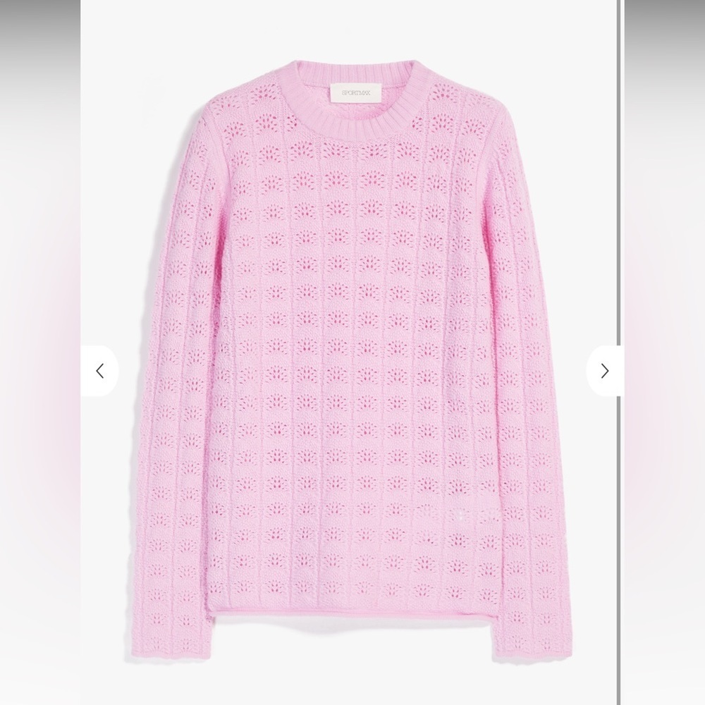MaxMara Pink Wool Cashmere Long-Sleeve Sweater, Size XS - Picture 3 of 7